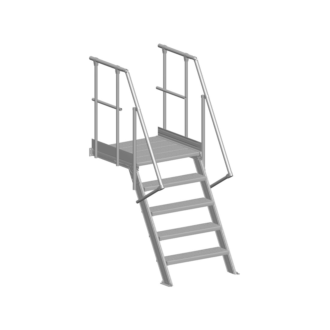 Escalier industriel avec plate-forme 60° Largeur 800 mm